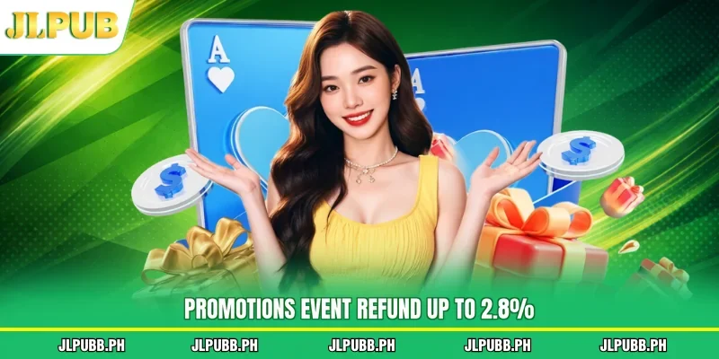 Promotions event refund up to 2.8%